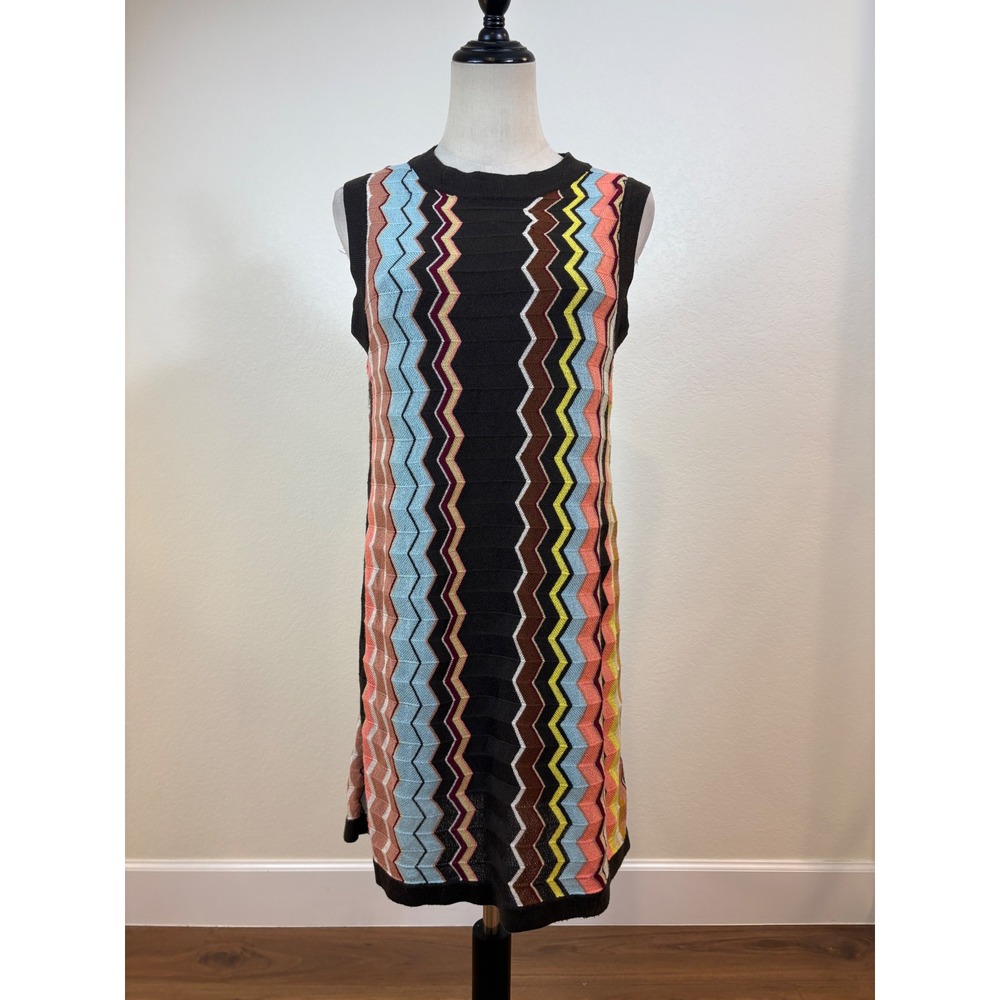 Missoni for Target Sweater Dress Women Medium Multicolor Zigzag Knit retro mod